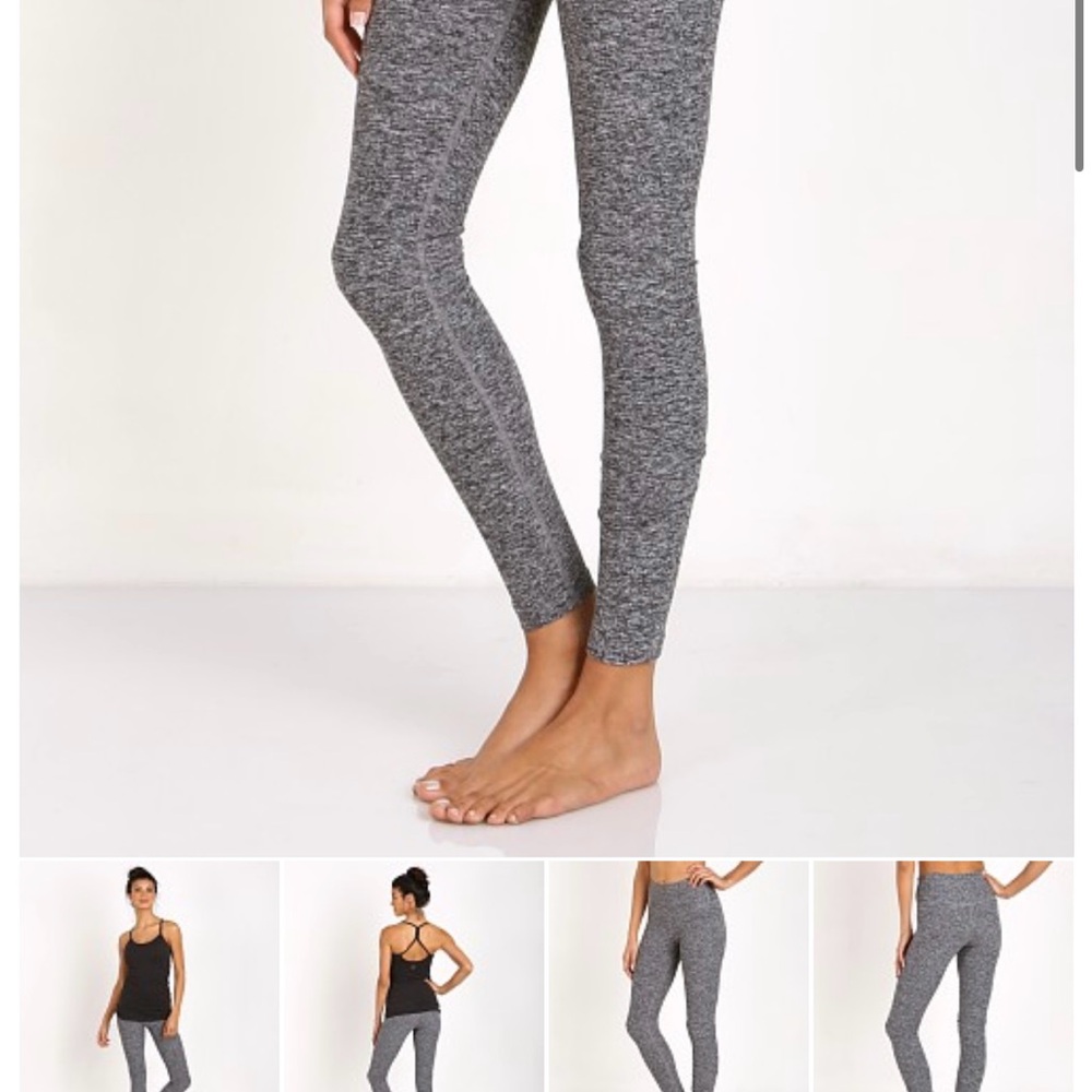 High waisted Beyond Yoga Caught in the Midi spacedye leggings black+white